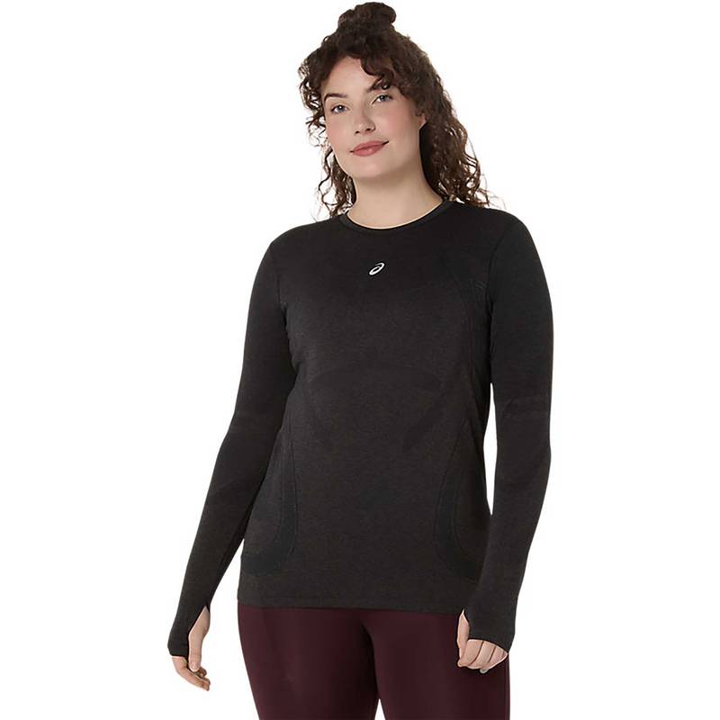 ASICS Black Solid Polyamide Slim T-Shirt (L)