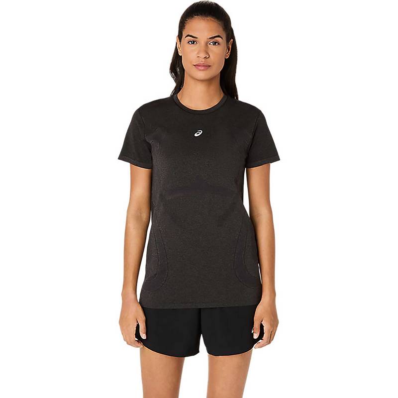ASICS Black Solid Polyamide Slim T-Shirt (XS)