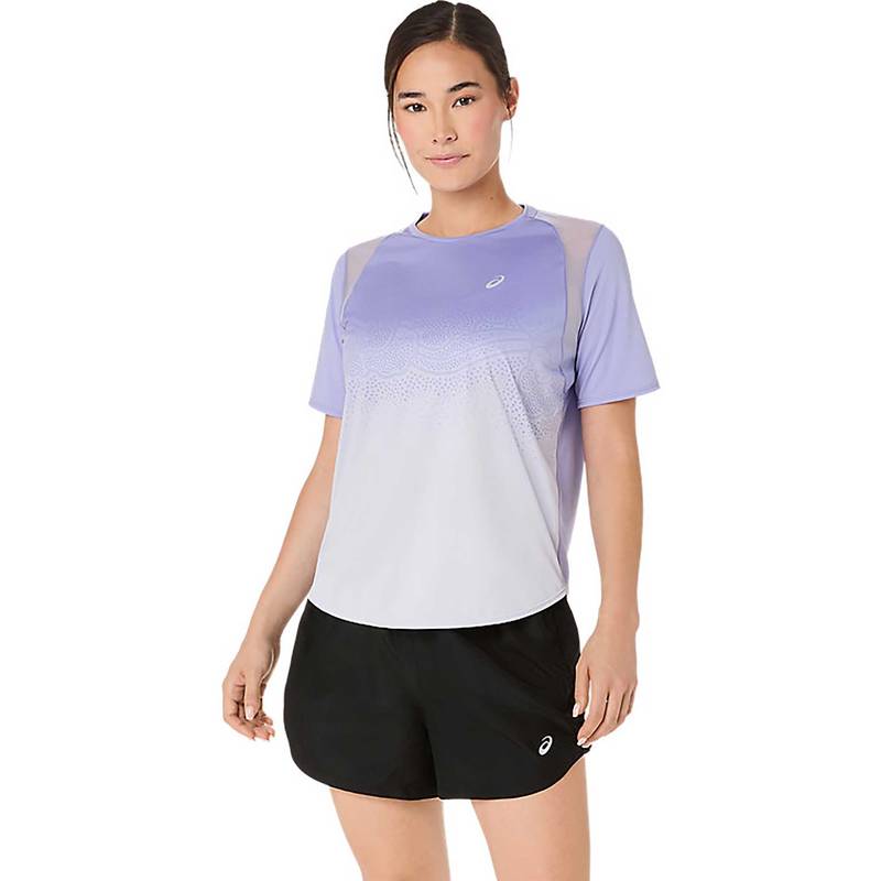 ASICS Blue Ombre Polyester Regular T-Shirt (S)