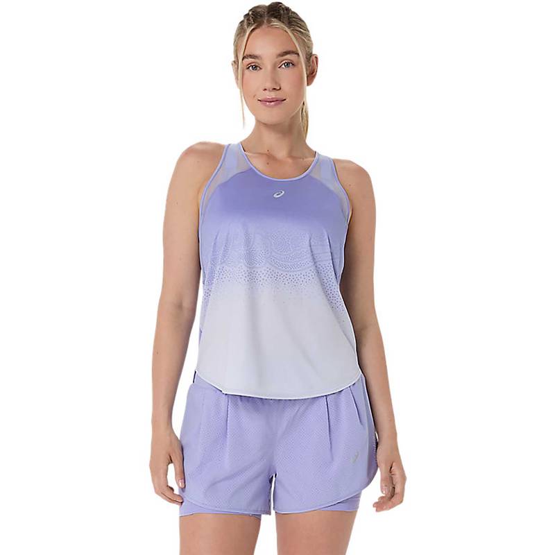 ASICS Blue Ombre Polyester Regular Tank Top (L)