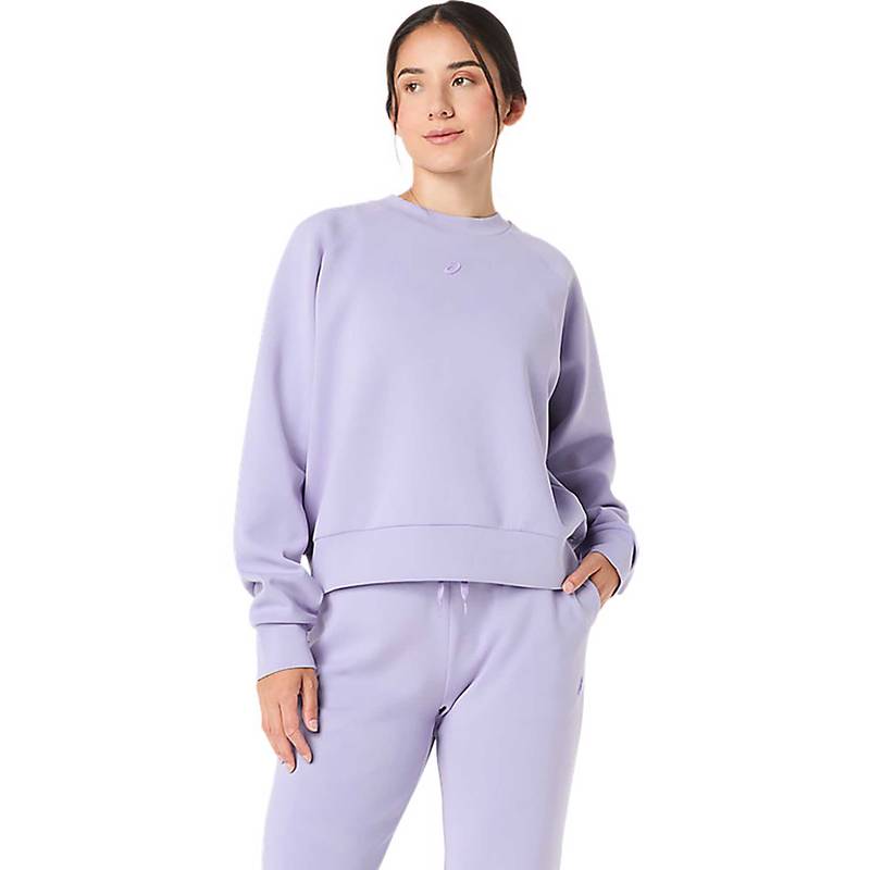 ASICS Blue Solid Polyester Relaxed Sweatshirt (XS)