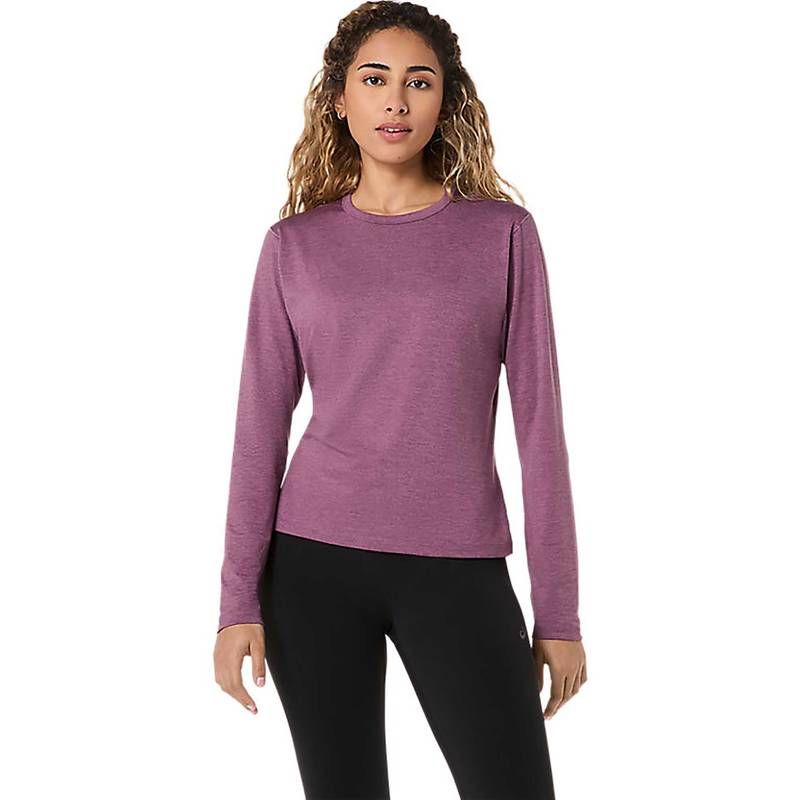 ASICS Purple Solid Polyester Slim T-Shirt (XS)