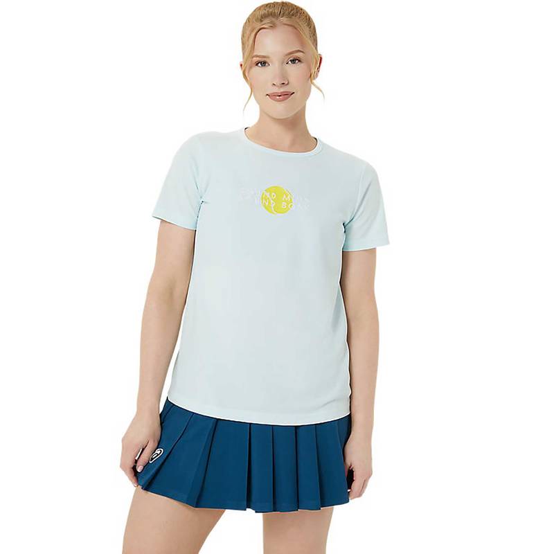ASICS Blue Solid Polyester Regular T-Shirt (M)