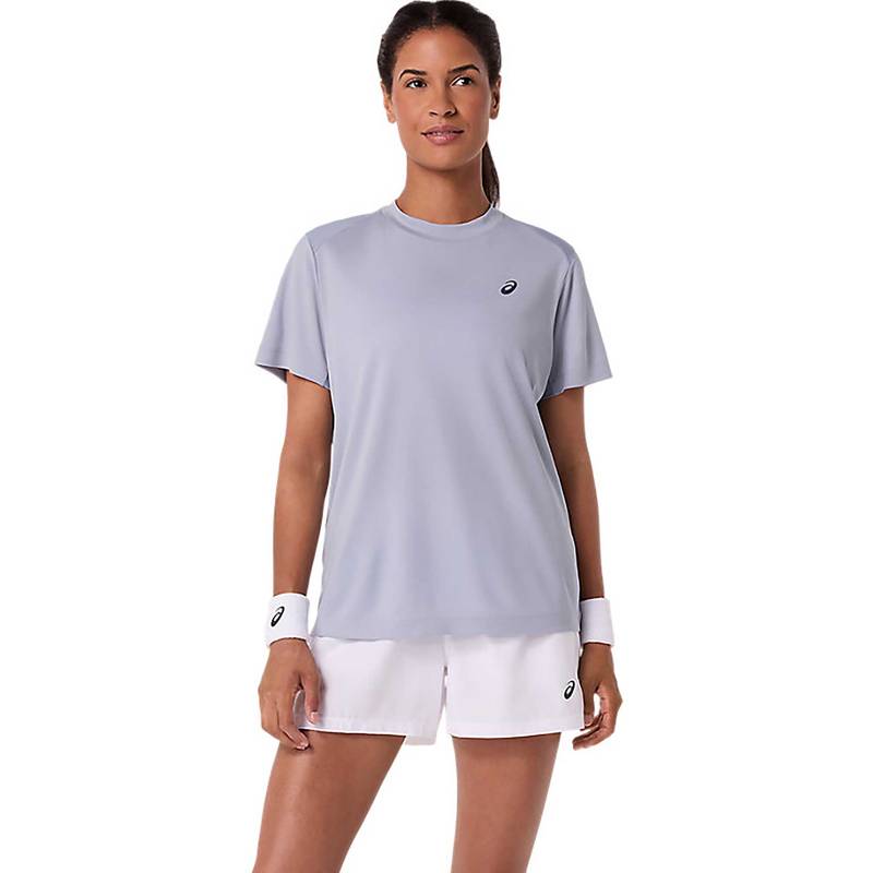 ASICS Blue Solid Polyester Regular T-Shirt (S)