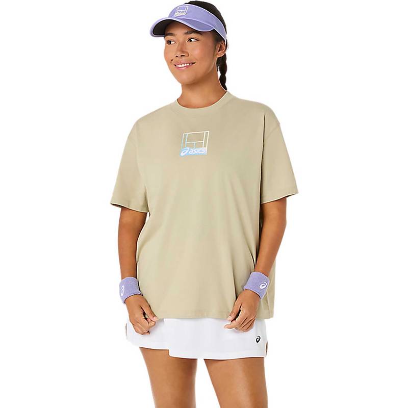 ASICS Green Solid Cotton Relaxed T-Shirt (S)