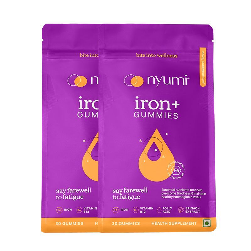 Nyumi Iron Gummies With Vitamin B12 And Folic Acid To Reduce Tiredness