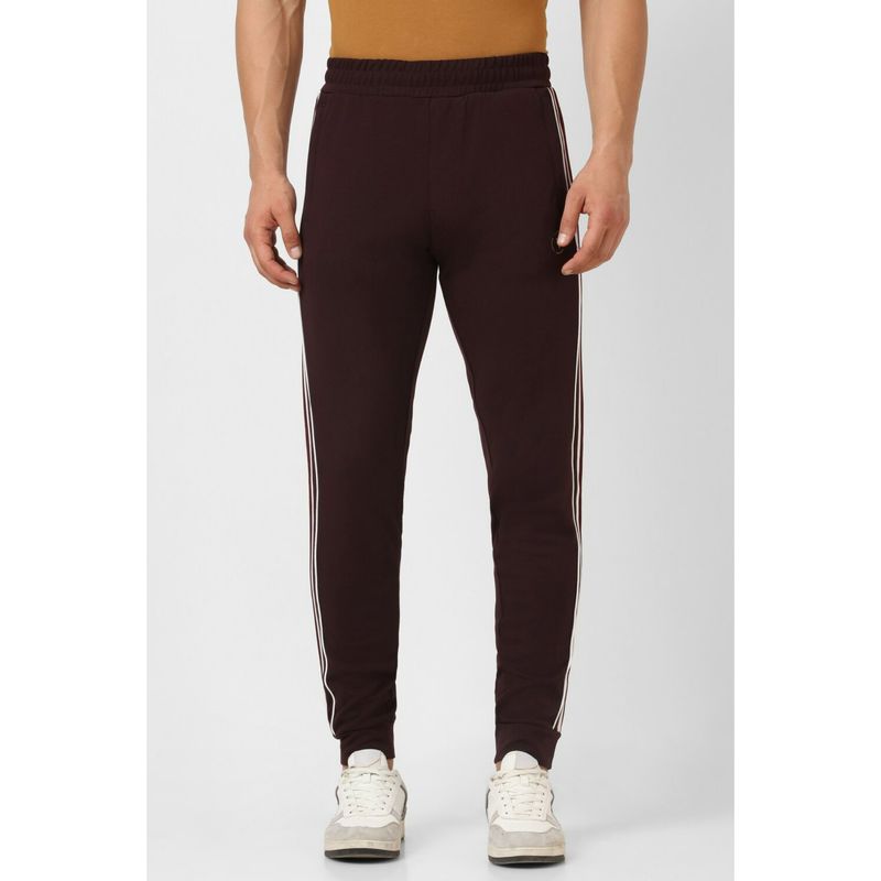Van Heusen Men Brown Stripe Casual Jogger Pants (S)