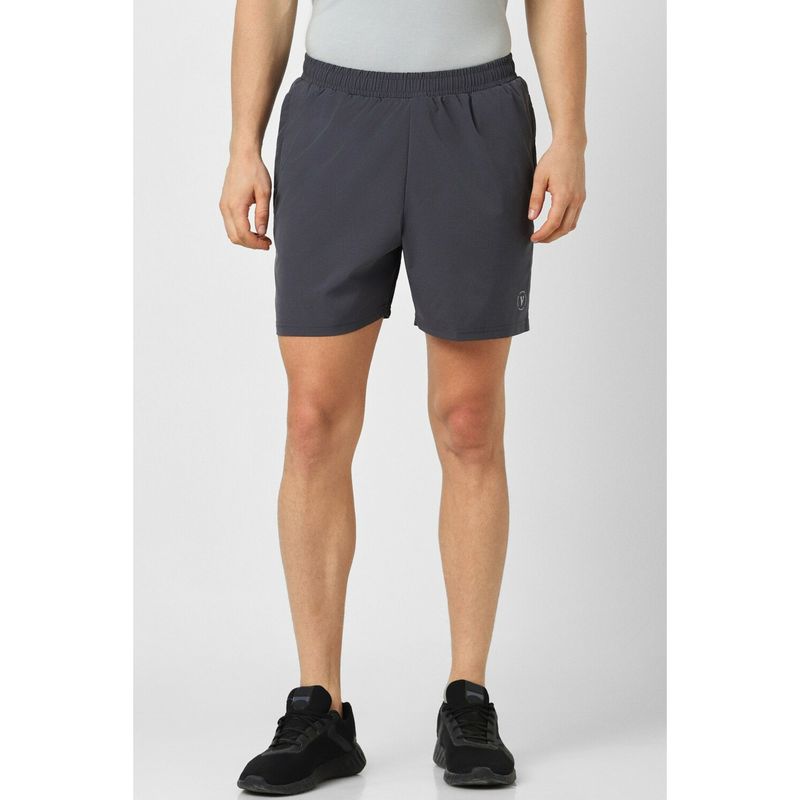 Van Heusen Men Grey Solid Casual Shorts (M)