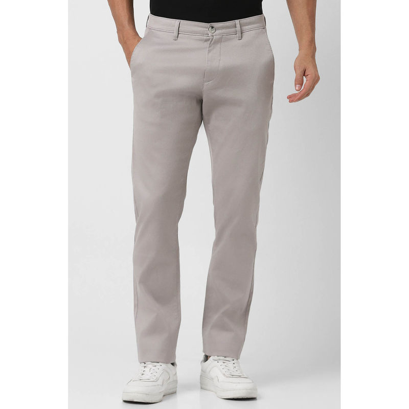 Van Heusen Men Grey Textured Regular Fit Trousers (30)