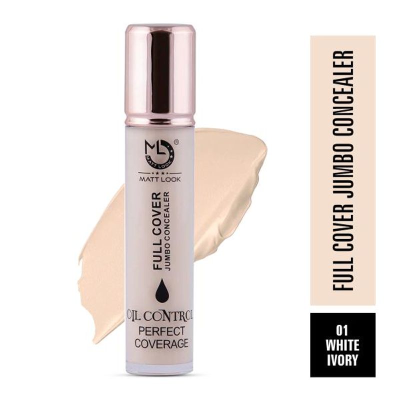 Matt look Full Cover Jumbo Oil Control Perfect Coverage Concealer - White Ivory