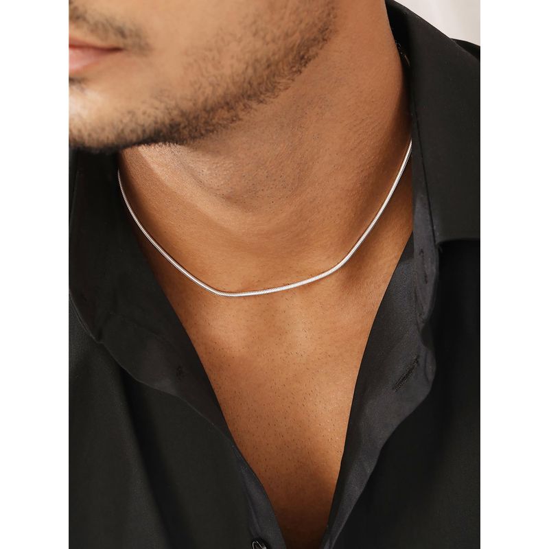 Zavya Majestic Serpent 925 Silver Plating Sterling Silver Snake Chain with Lobster Claw (22 inches)