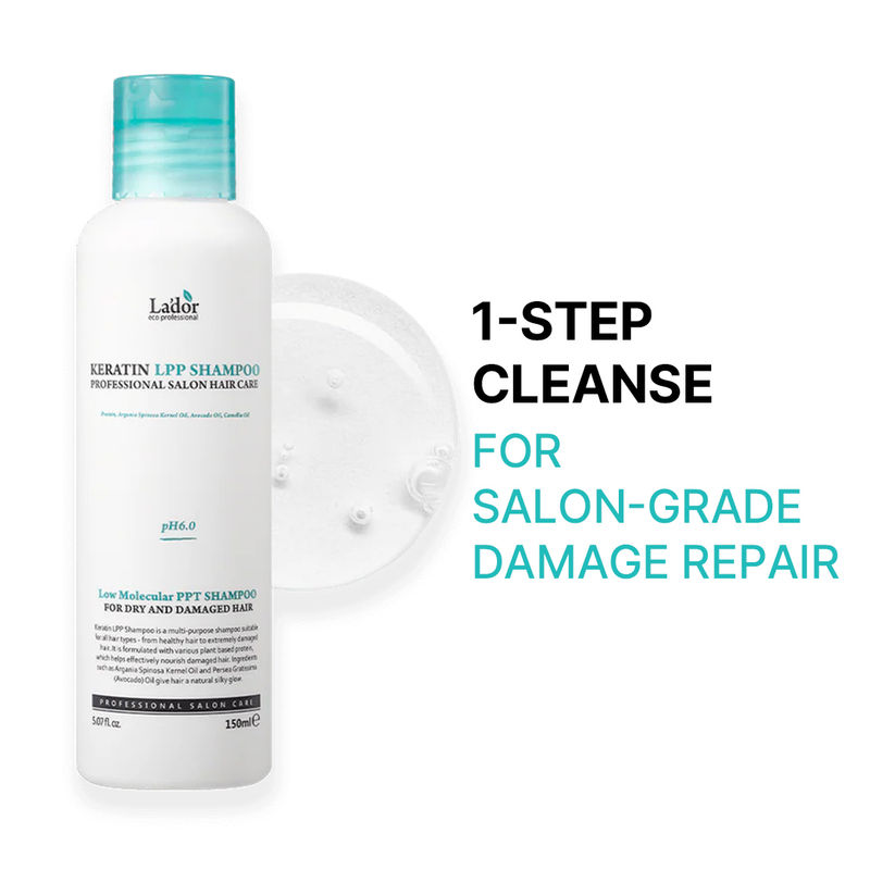 La'dor Keratin LPP Korean Shampoo - Sulfate-Free, Keratin-Safe Protein Shampoo for Frizz-Free Hair