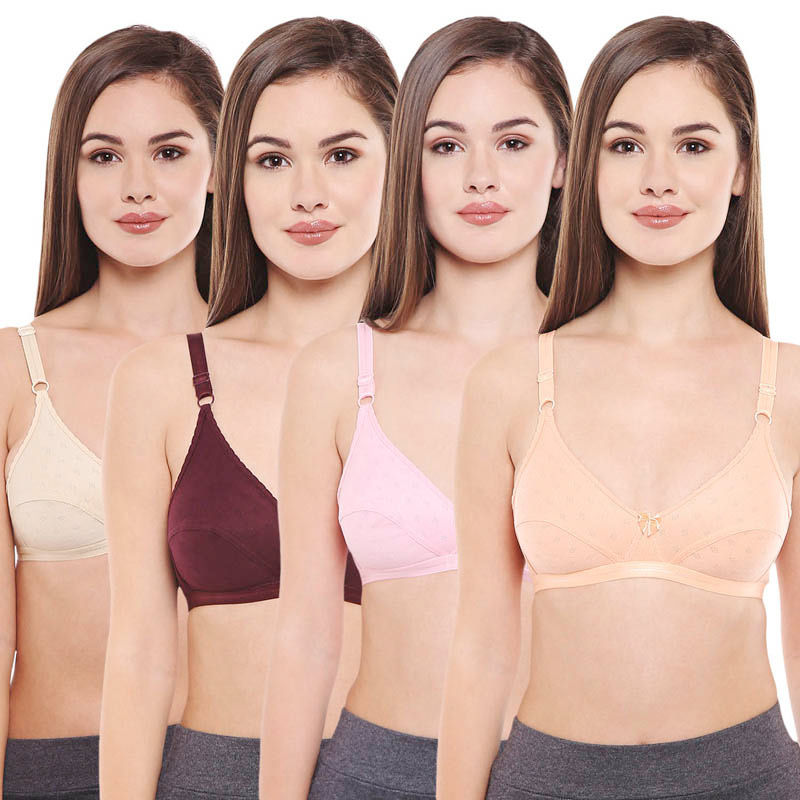 Bodycare Pack Of 4 Full Coverage Bra - Multi-Color (32B)