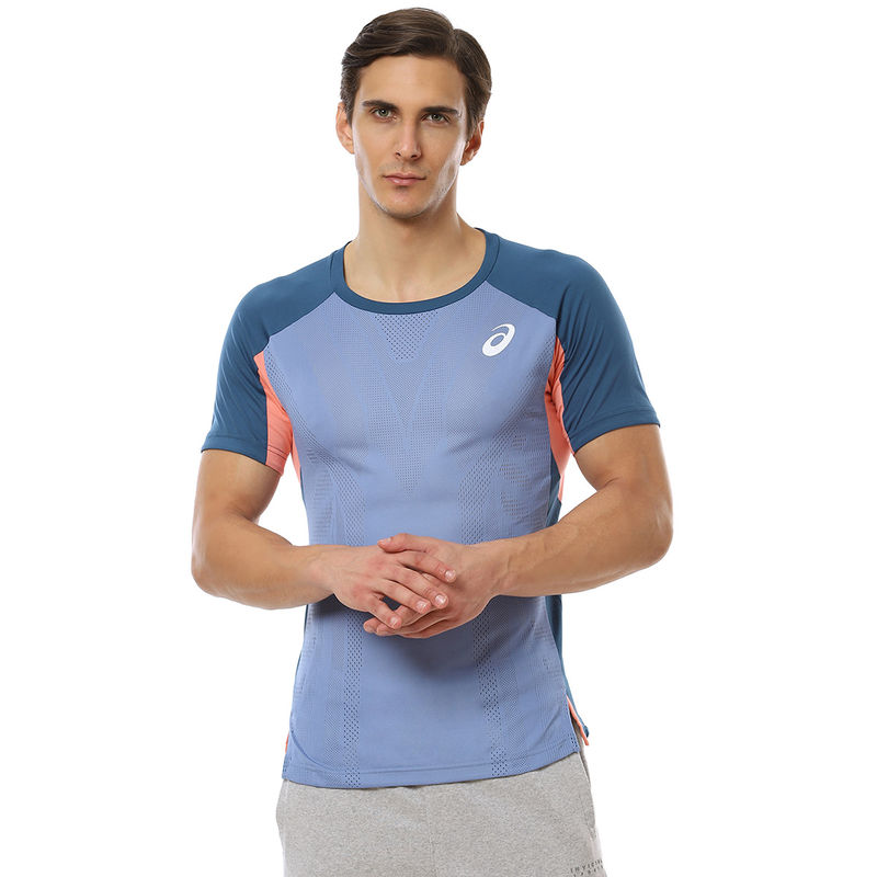 Asics Match Actibreeze Ss Blue Men Tennis T-Shirts (S)