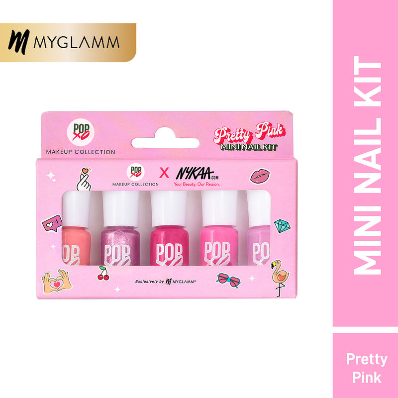 Buy Myglamm Popxo Nykaa Mini Nail Kit High Gloss Finish Pretty Pink