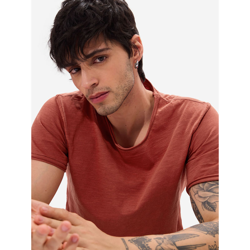 The Souled Store Rusty Solid Men T-Shirt (M)