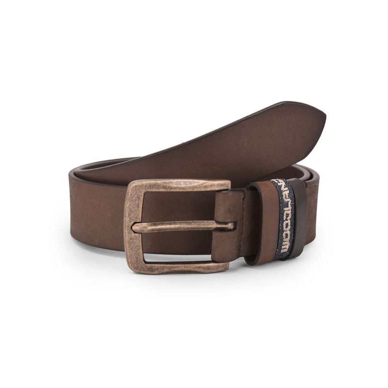 WOODLAND Men Brown Leather Belt (32)