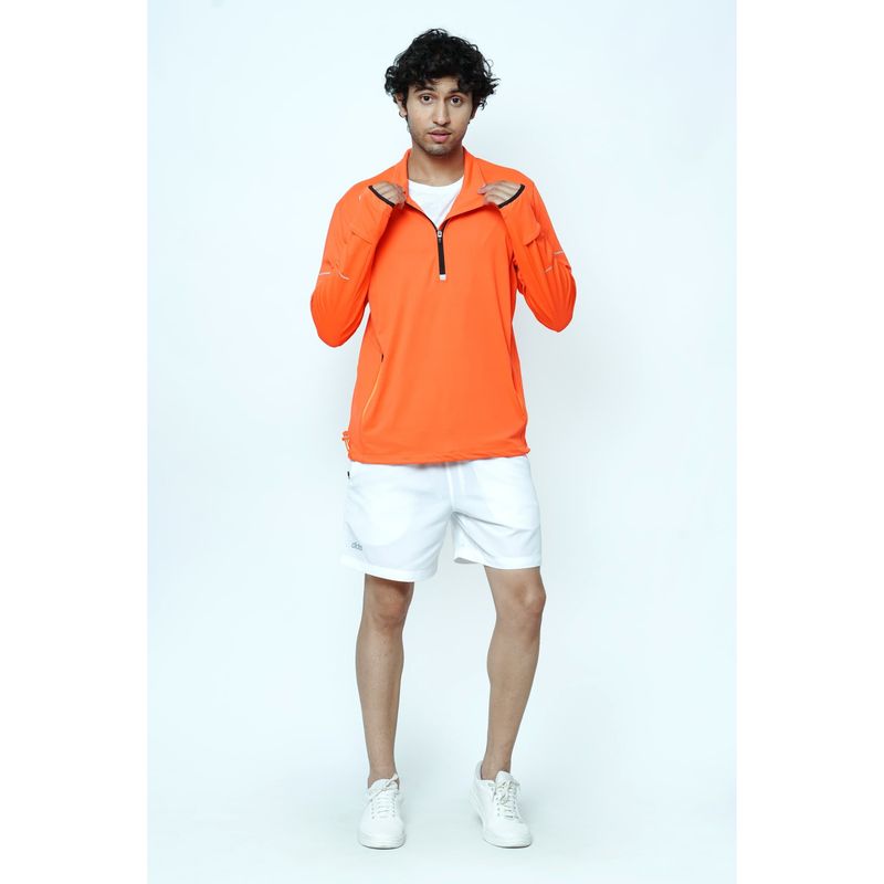 Dida Men Athleisure Regular Dry-Fit Full Sleeve Sports T-Shirt Orange (XL)