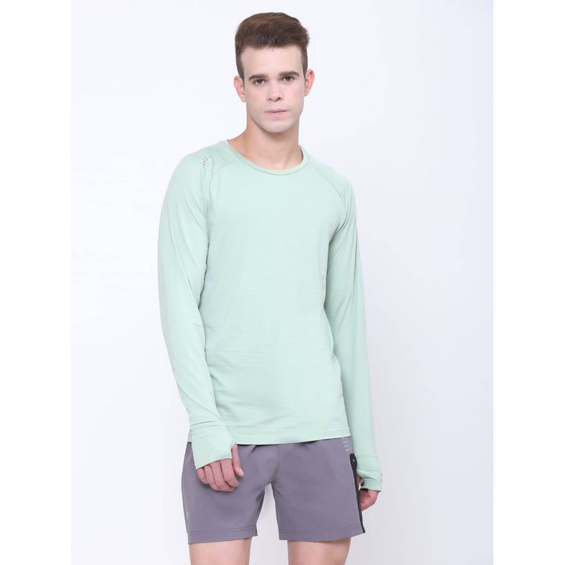 Dida Men Athletic-Fit Regular Full-Sleeve All-Season Sports T-Shirt Green (XL)