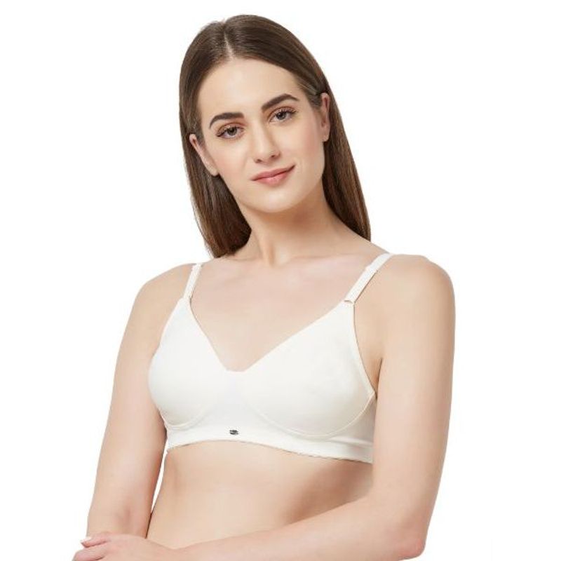 SOIE WomenS Full Coverage Non-Padded Non-Wired Tshirt Bra - IVORY (34B)