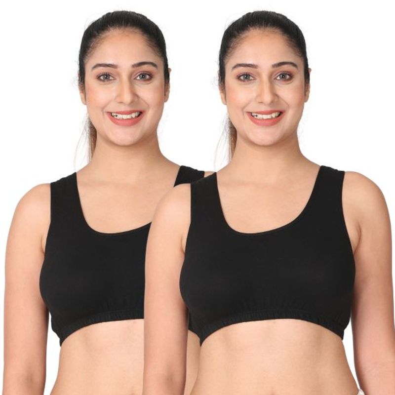 Adira Pack Of 2 Sleep Bras - Black (XXL)