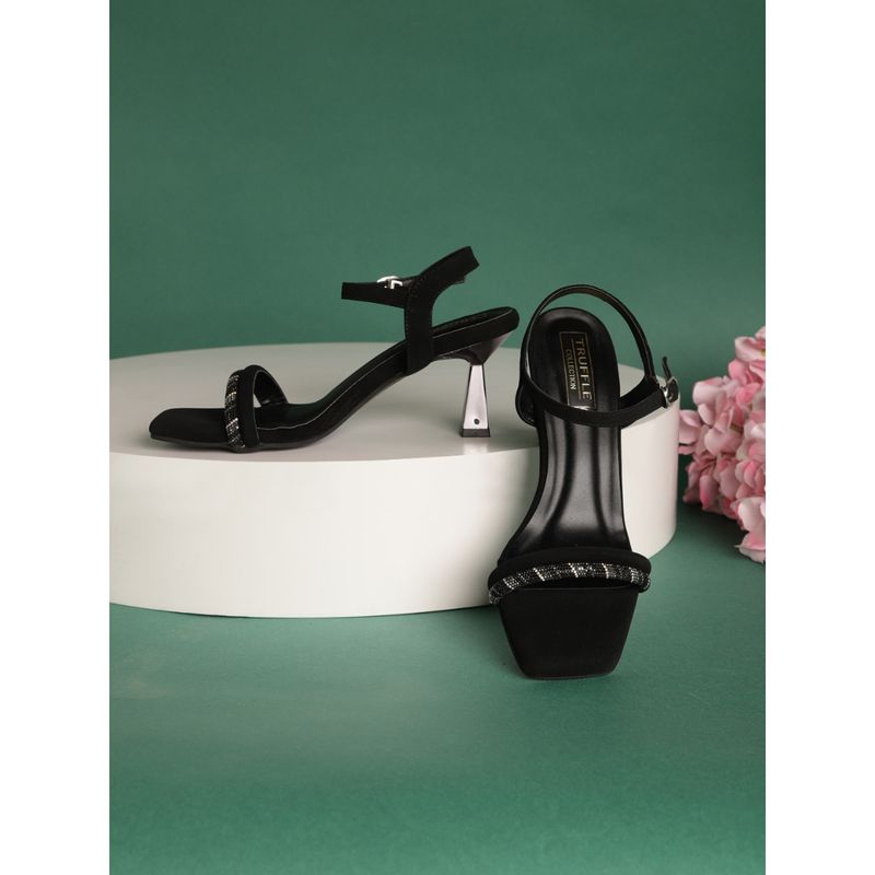 Truffle Collection Black Embellished Heels (UK 3)