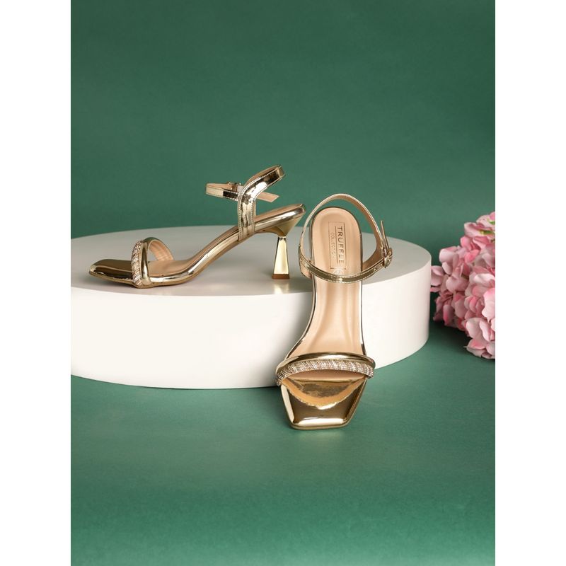 Truffle Collection Gold Embellished Heels (UK 3)