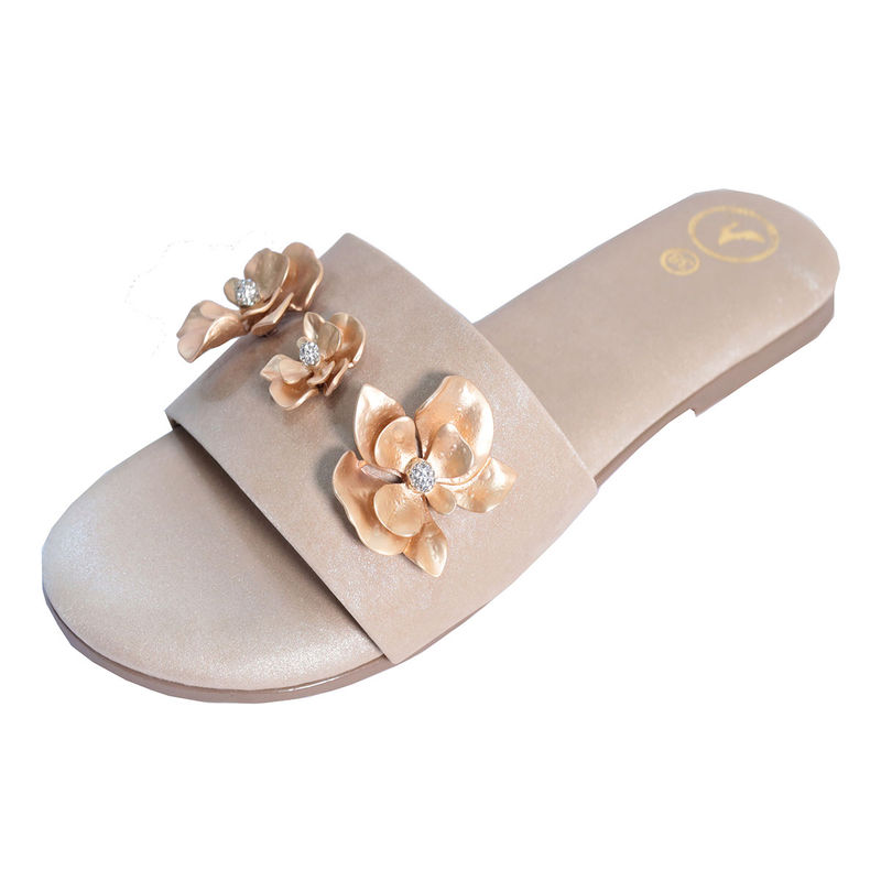 Sana K Luxurious Footwear Women Open Toe Slip-On Flats (EURO 36)