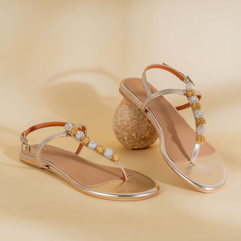 PREET KAUR Gold Burano Sandals (EURO 36)