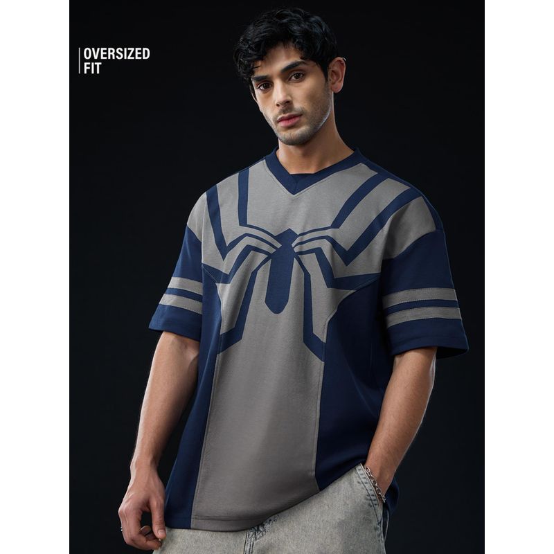 The Souled Store Official Spider-Man: Oscorp Suit Men Oversized T-Shirt (L)