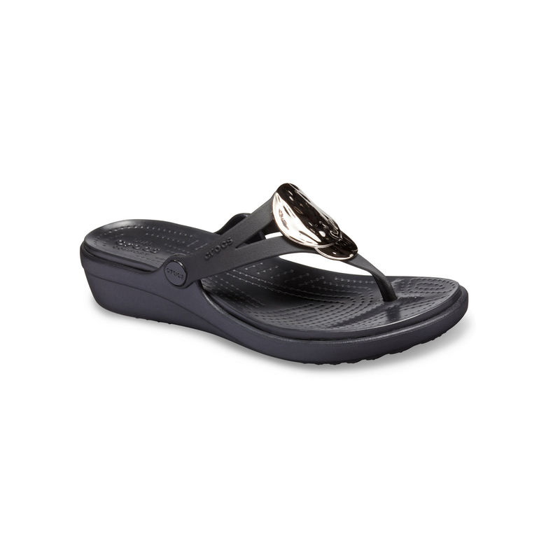 Crocs Black Sanrah Women Wedges