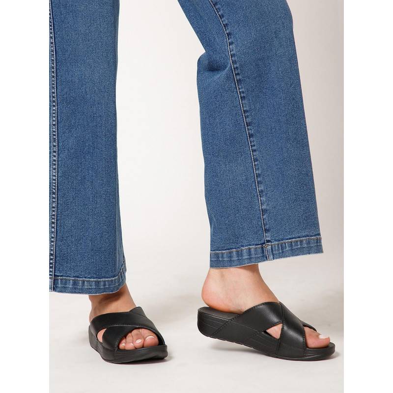 NoStrain Black Sandals for Women (UK 7)
