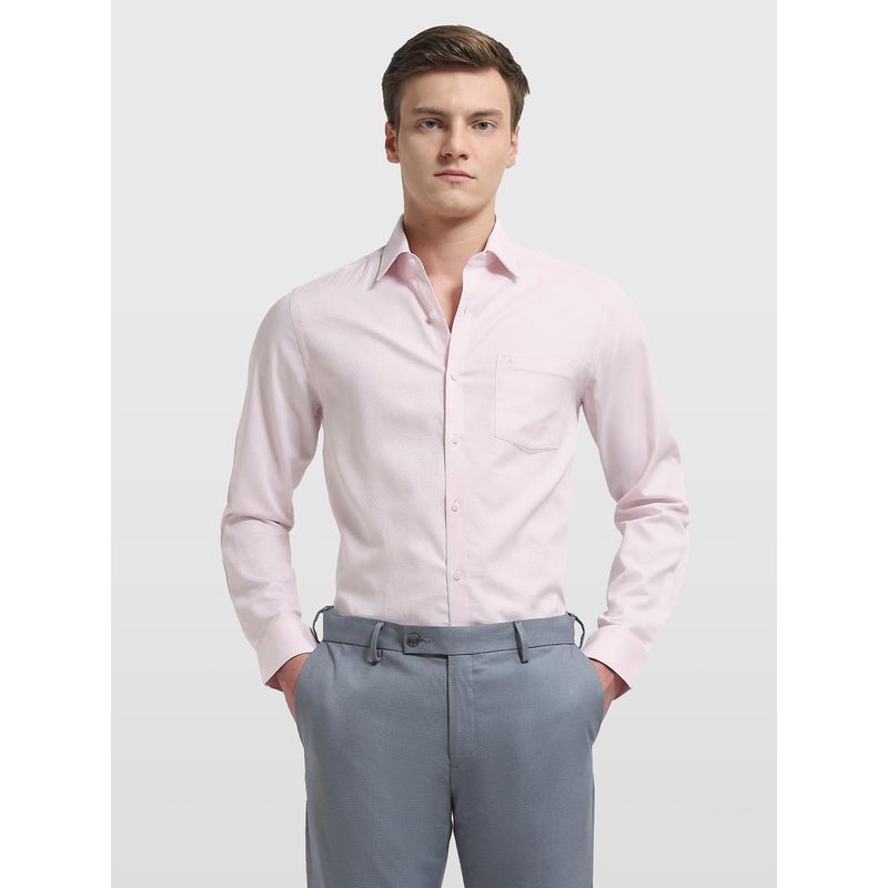 Arrow Mens Slim Fit Textured Ceremony Pink Formal Shirt (38)