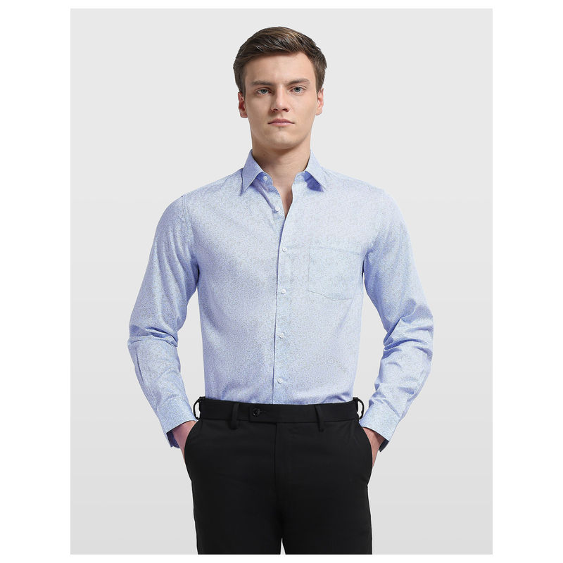 Arrow Mens Slim Fit Floral Blue Ceremony Blue Formal Shirt (38)