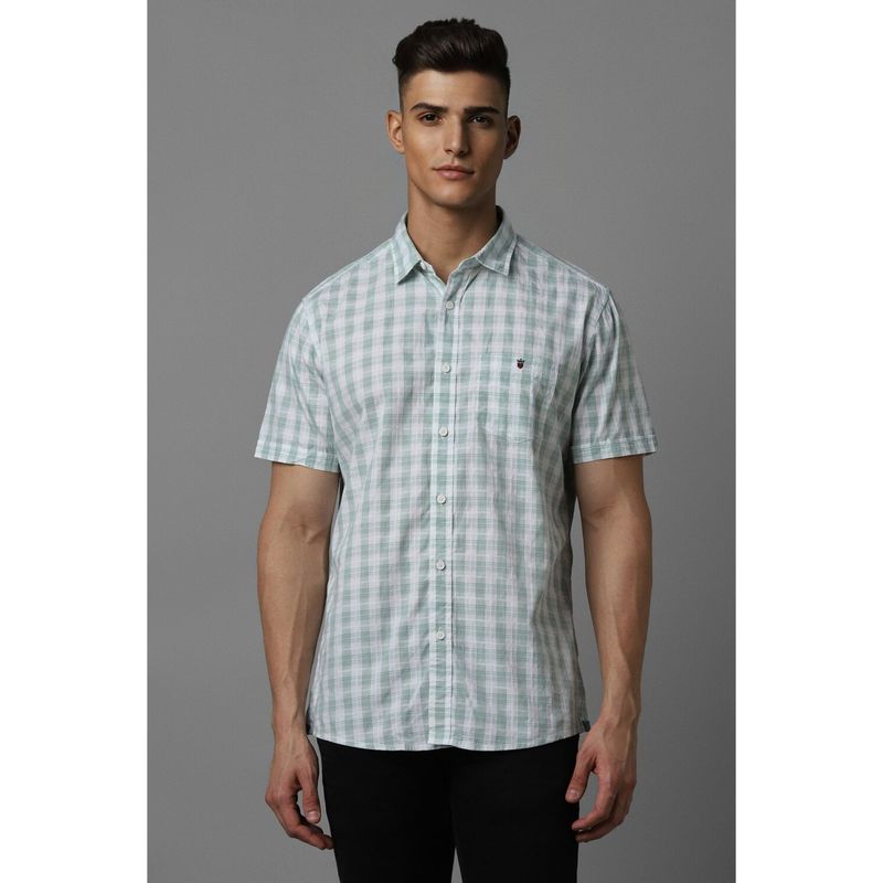 Louis Philippe Men Multi Slim Fit Check Half Sleeves Casual Shirt (39)
