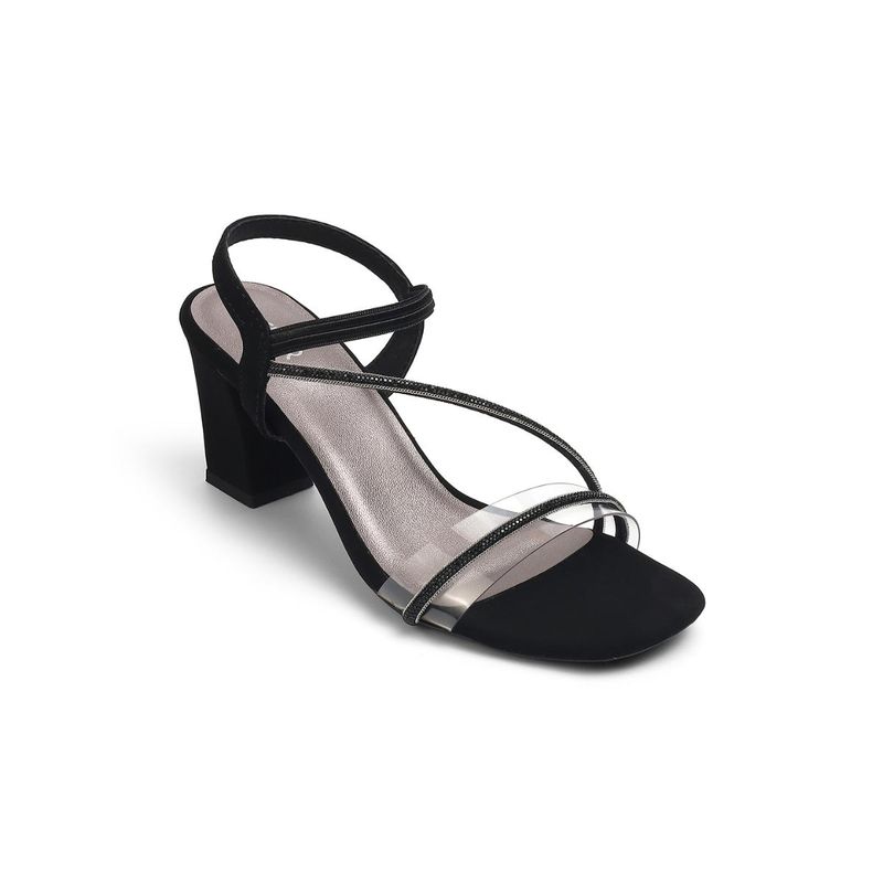 PEPPER Ankle Strap Block Heels - Black (EURO 41)