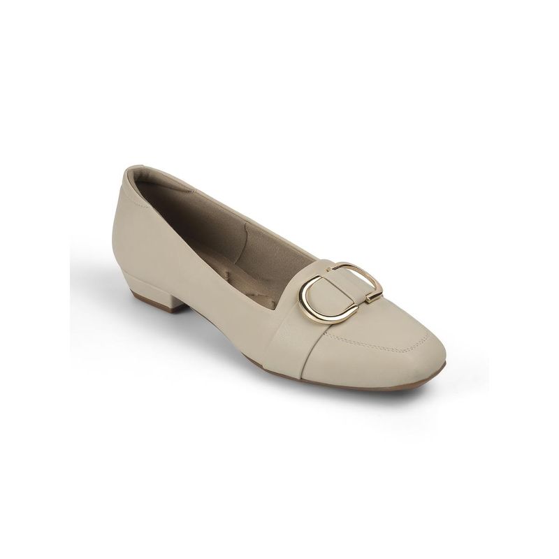 PEPPER Block Heel Pumps - Beige (EURO 39)