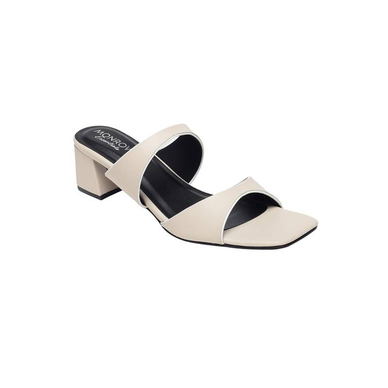 Monrow Alvina Cream Block Heels (EURO 36)
