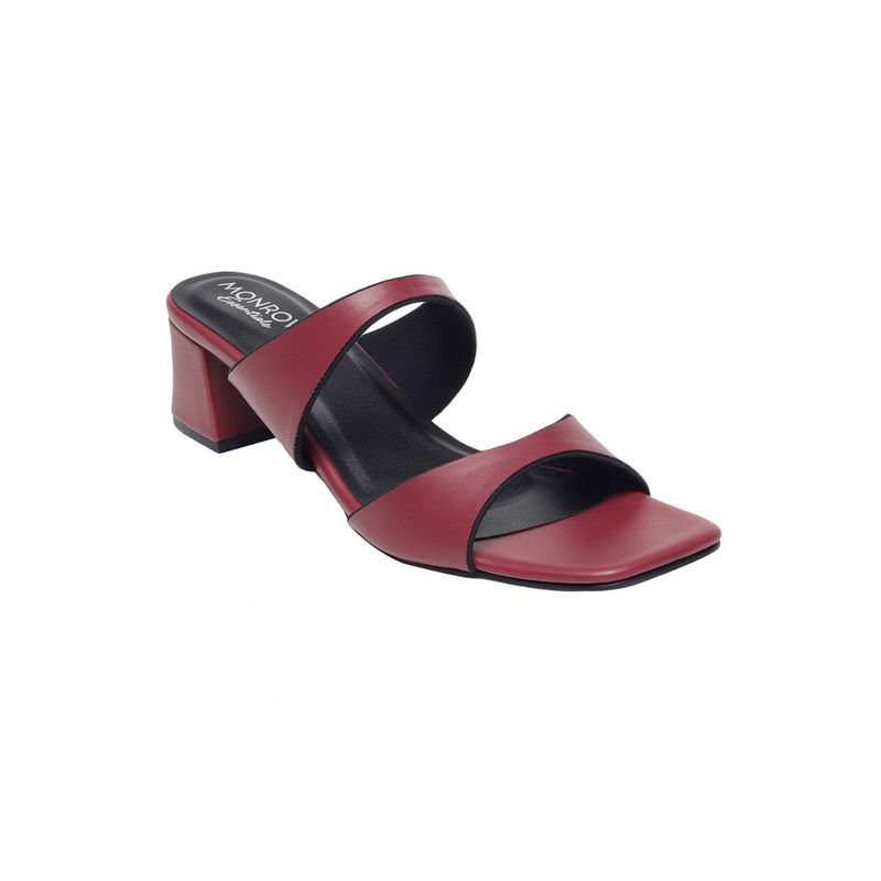 Monrow Alvina Maroon Block Heels (EURO 36)