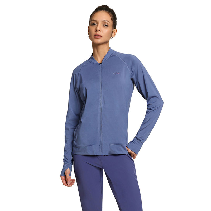 Van Heusen Woman Lingerie and Athleisure Elite High Stretch & Thumb Holes Jacket-Coastal Fjord (XL)