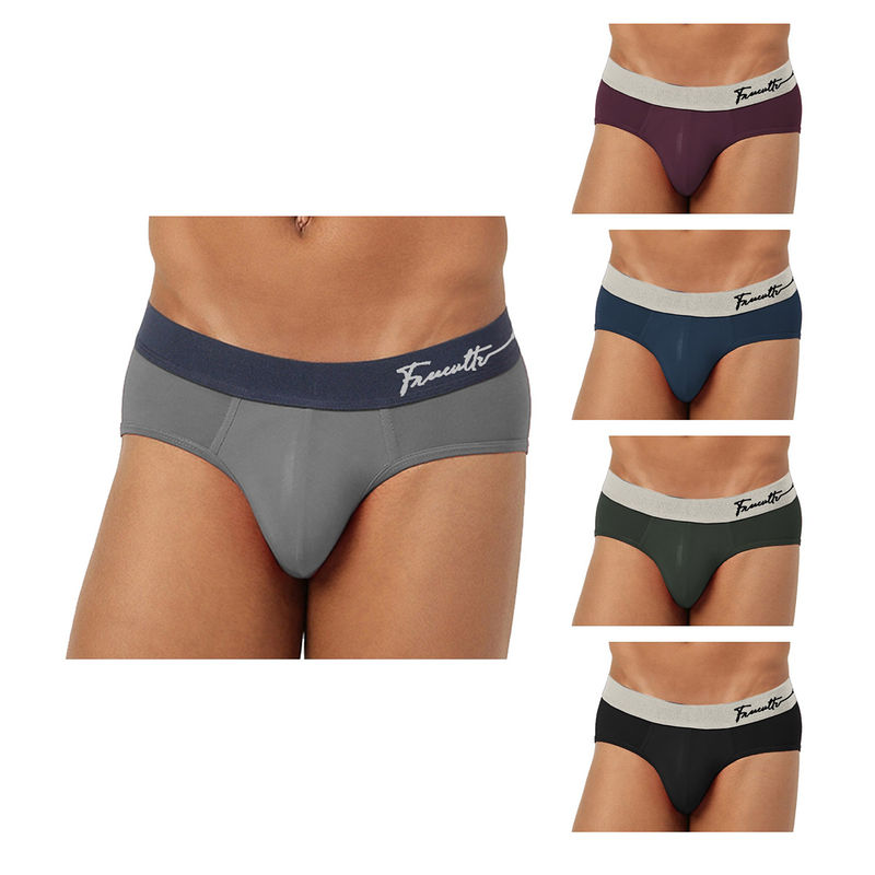 FREECULTR Mens Underwear Anti Chaffing Sweat-Proof Micromodal Briefs (Pack of 5) (S)