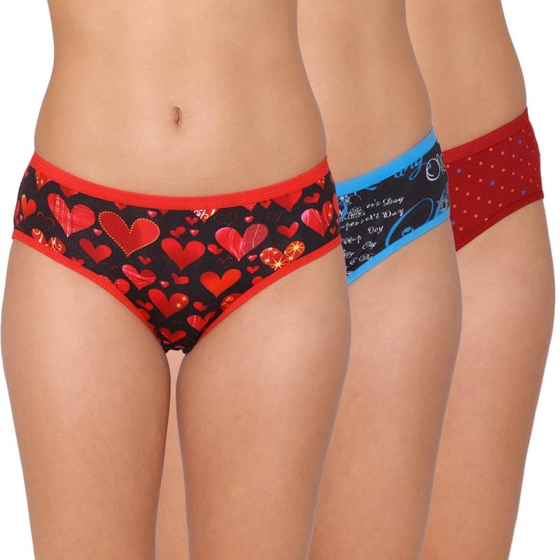Groversons Paris Beauty Assorted Panties For Women - Multi-Color (Pack Of 3) (M)