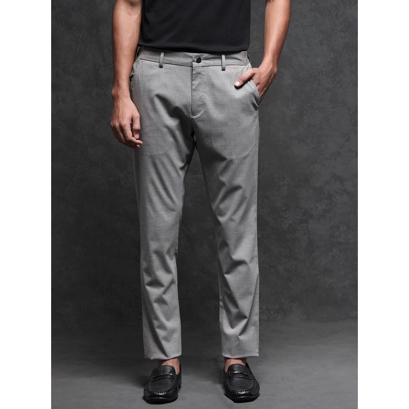 Rare Rabbit Microl Primary Grey Casual Trousers (28)