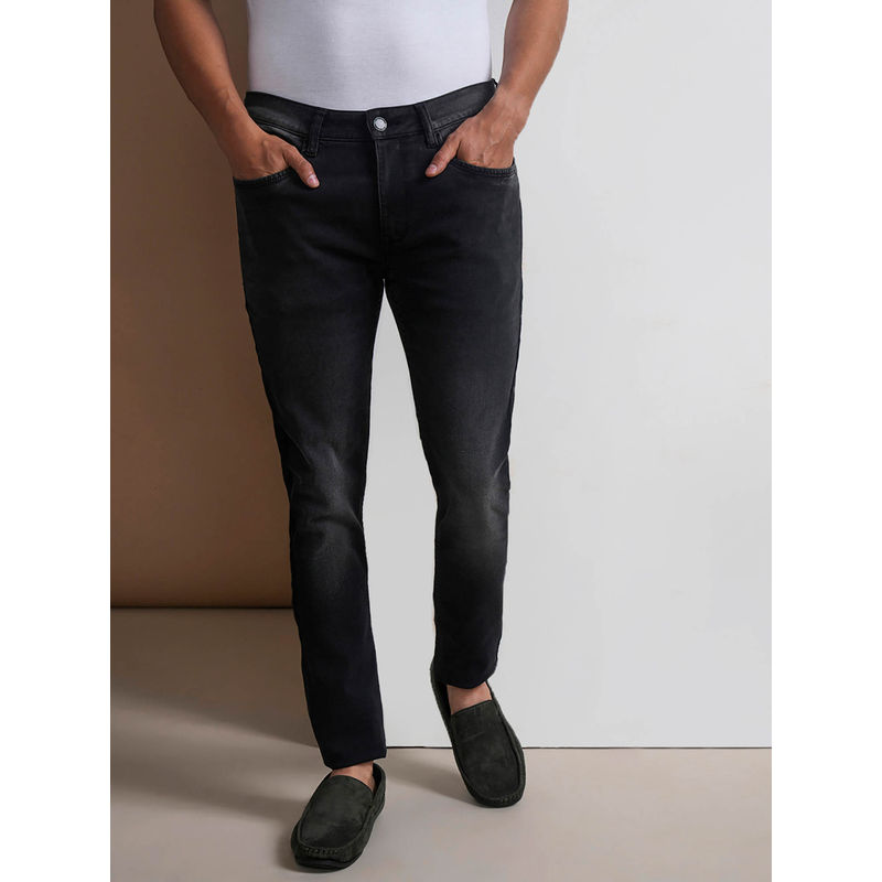 Crocodile Twill Premium Dark Grey Soft Feel Casual Jeans (38)