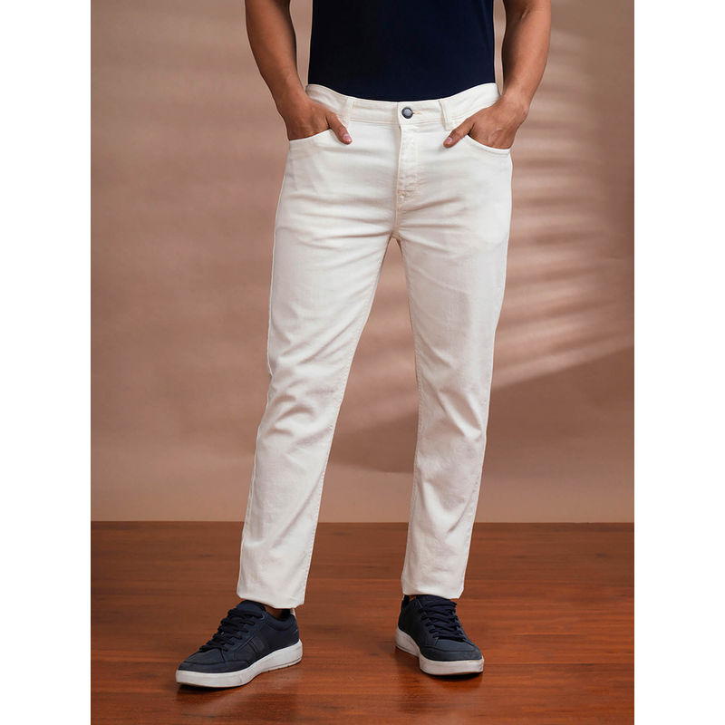 Crocodile Twill Premium White Denim Jeans (30)