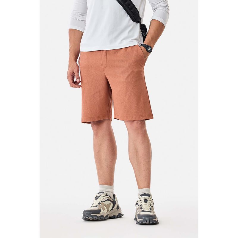 Snitch Terracotta Textured Regular Shorts (28)