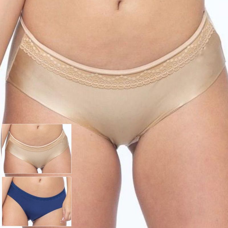 Curwish P2S-01 Pack of 2 Beautiful Basics Seamless Panty Pack - Multi-Color (S)