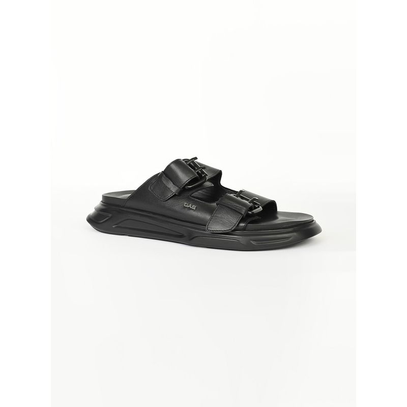 GAS Men Black Tier Buckle Sandals (EURO 41)
