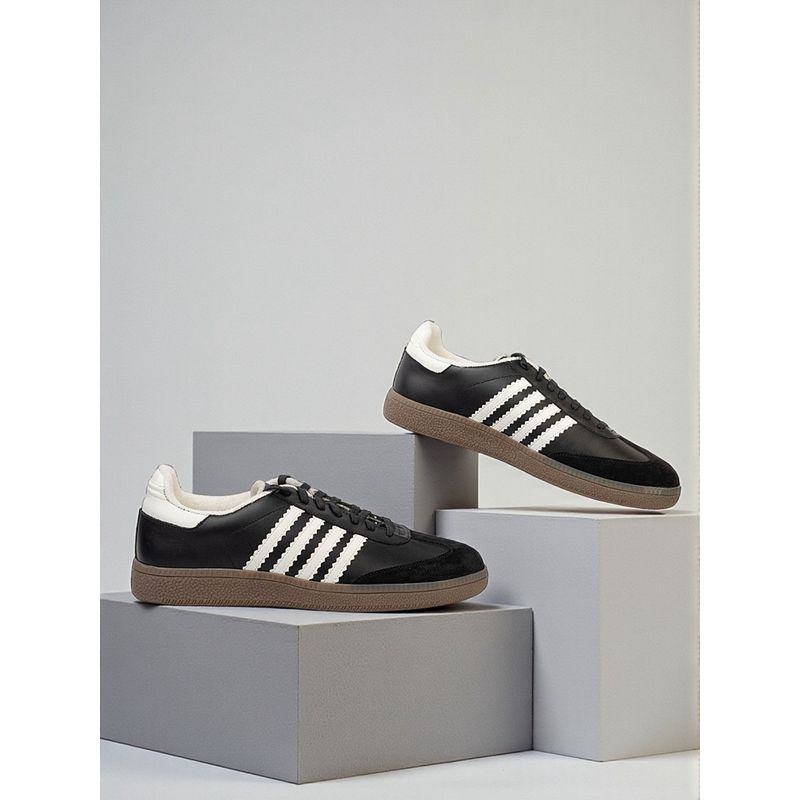 Truffle Collection Black Leather Low Ankle Stylish Sneakers for Men (UK 6)