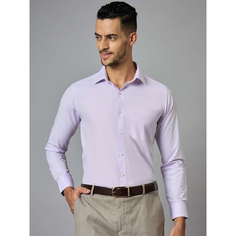 Men's Lilac Full Sleeves Regular Fit Formal Shirt (42)